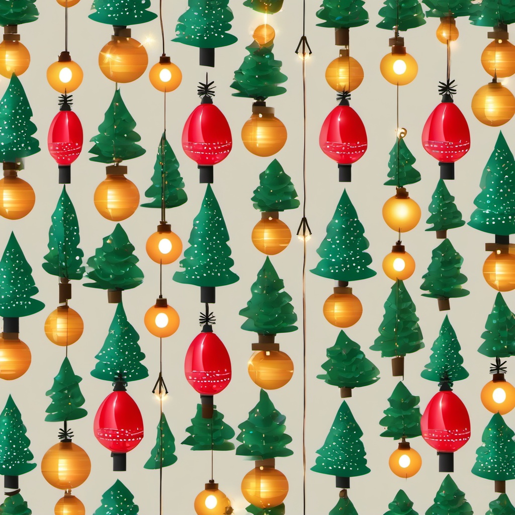 Christmas Lights clipart - Christmas tree adorned with lights  