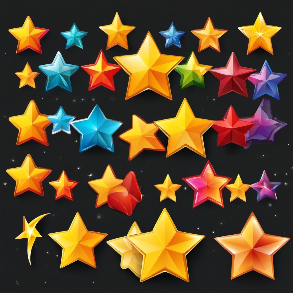 Star rating clipart - Star rating for user reviews and ratings,  color clipart, vector art