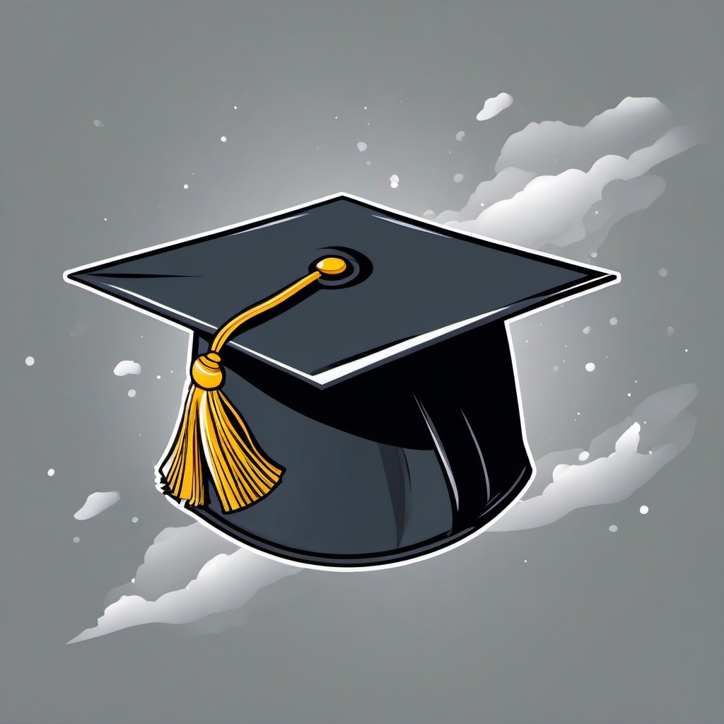 Grad Cap clipart - graduation cap thrown in the air  