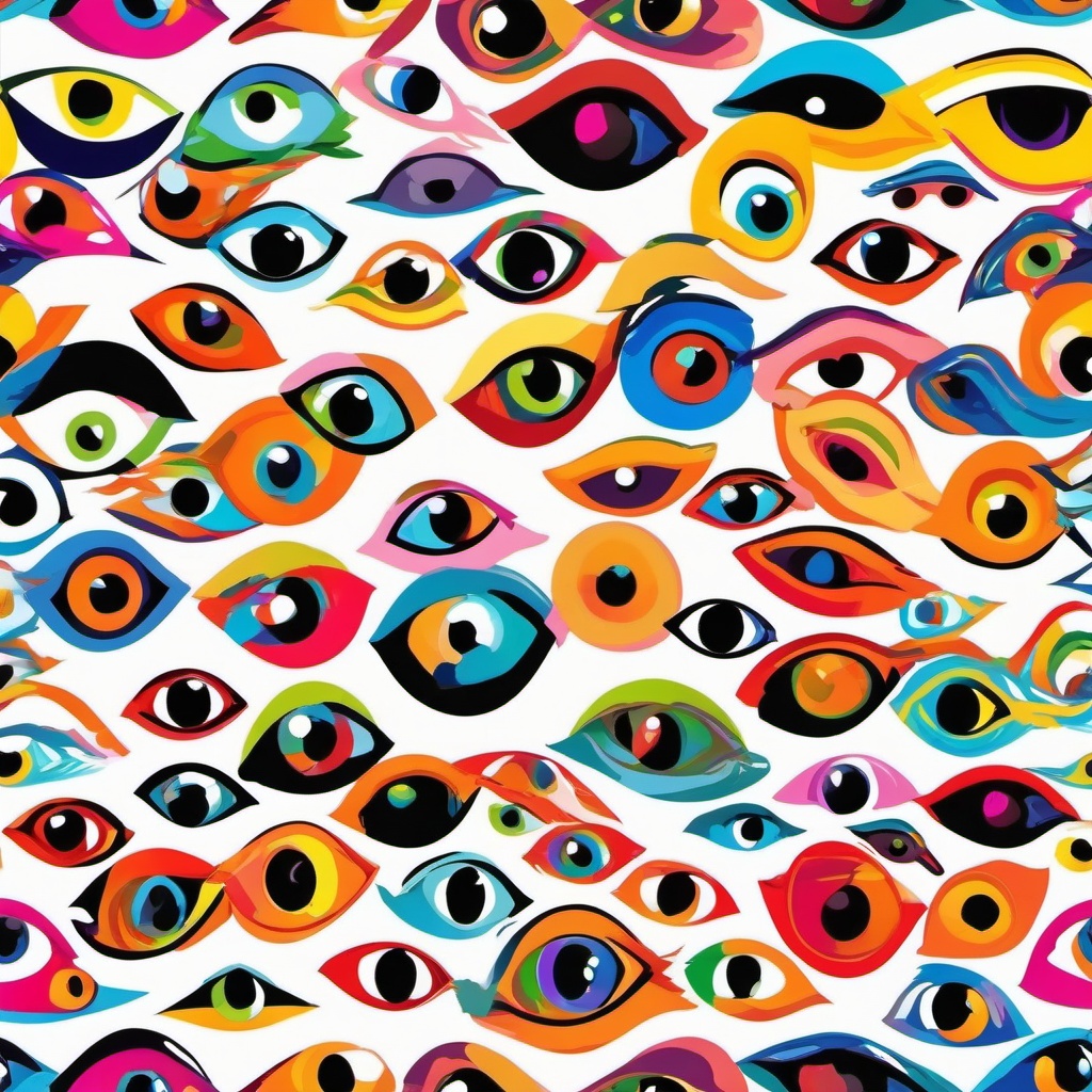 Eyes clipart - eyes in a painting with vivid colors  color,minimalist,vector clipart