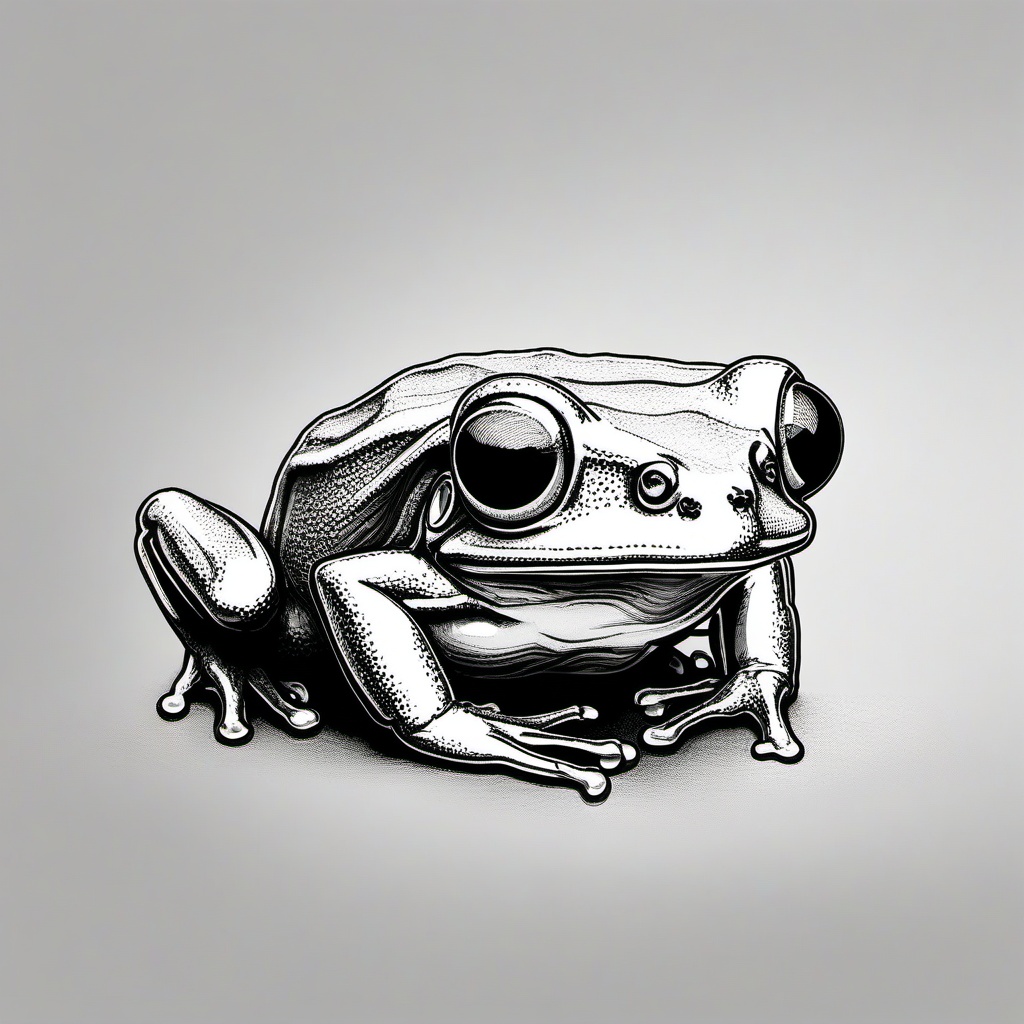 drawing of glass frog  minimal rough sketch scribbles,doodles,black and white