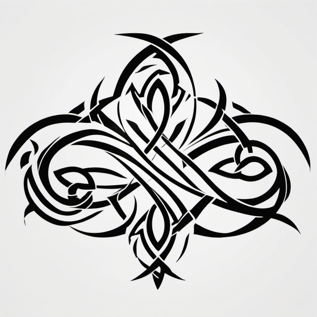 celtic tattoo for father and son  simple color tattoo,minimal,white background