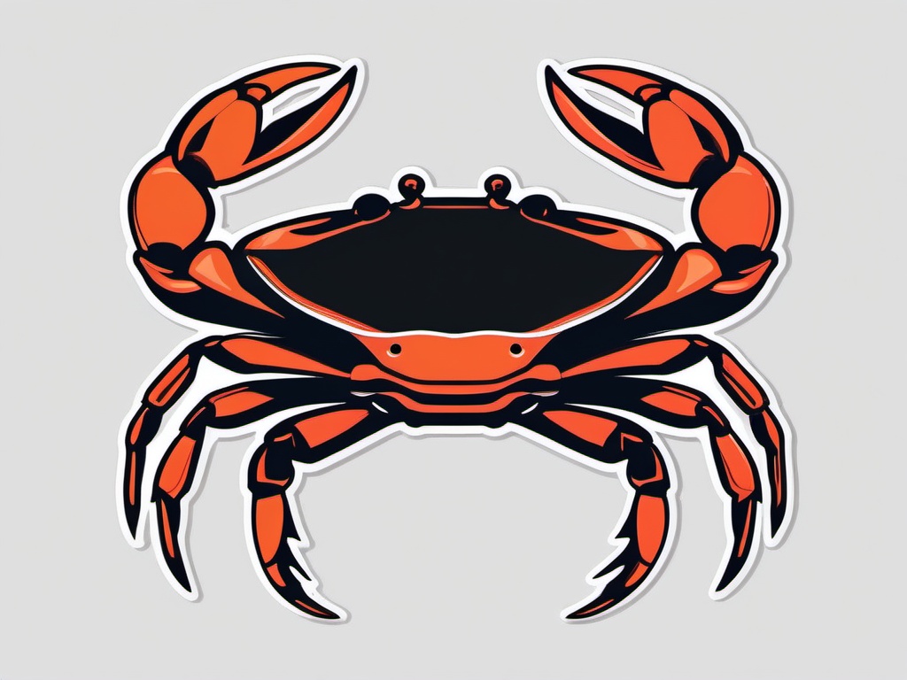 Crab Sticker - A sideways-walking crab with claws, ,vector color sticker art,minimal