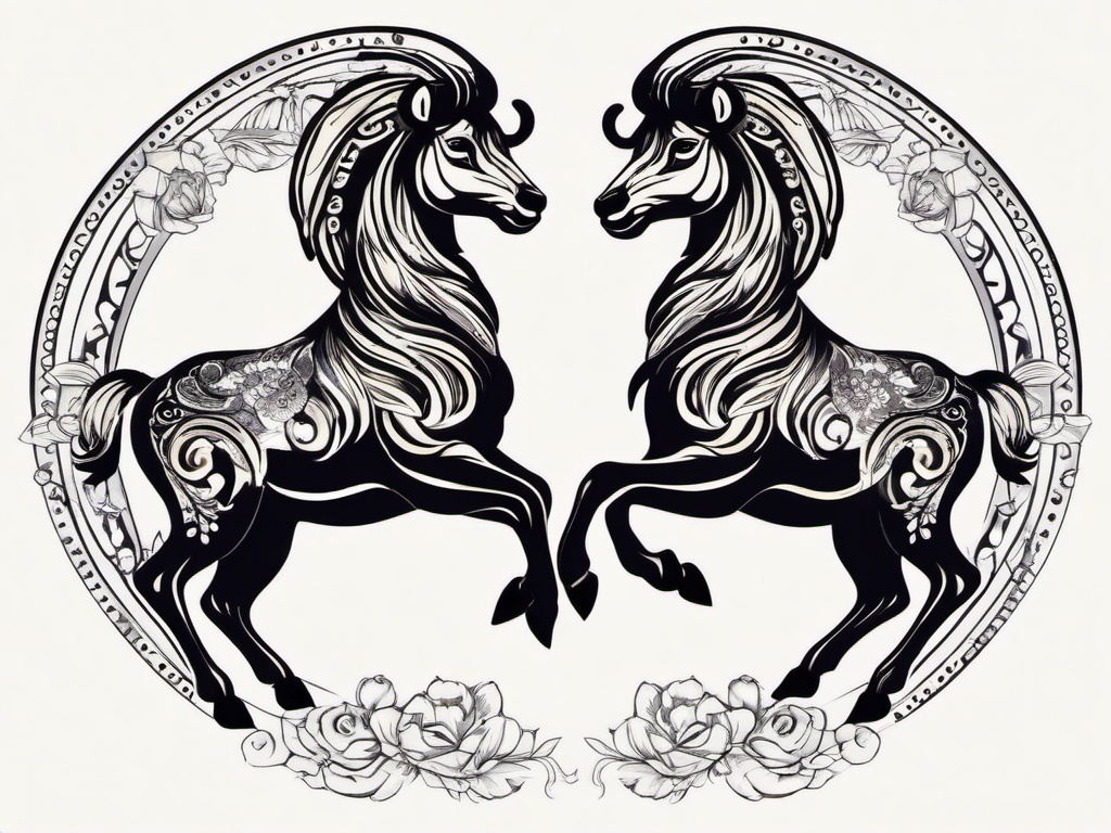 gemini aries tattoo  simple vector color tattoo