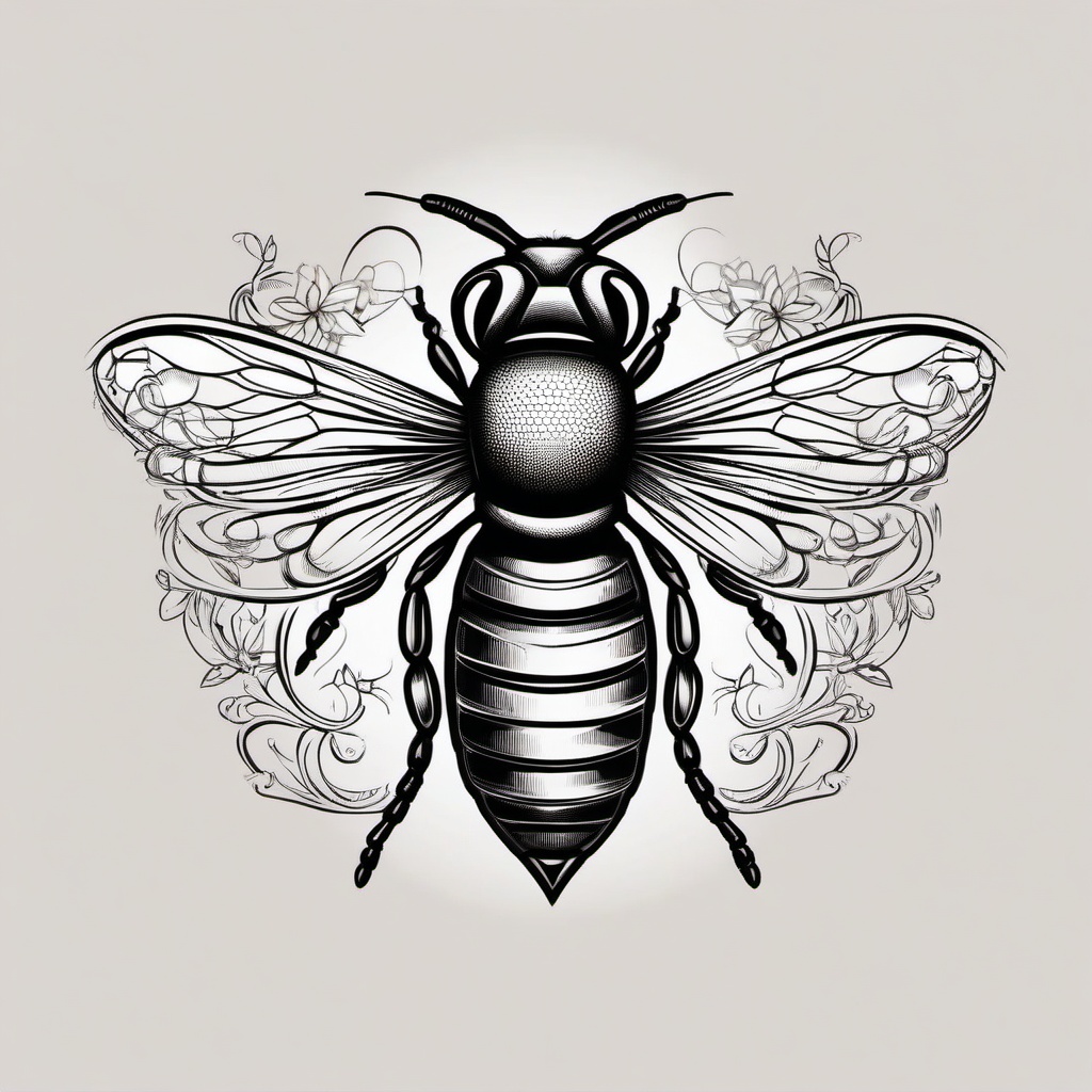 bee sternum tattoo  vector tattoo design