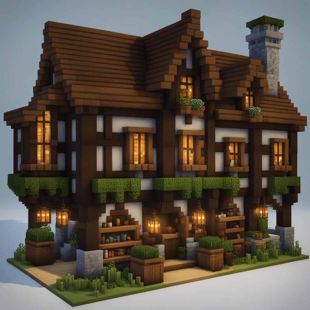 medieval apothecary with herbs and curative brews - minecraft house design ideas minecraft block style