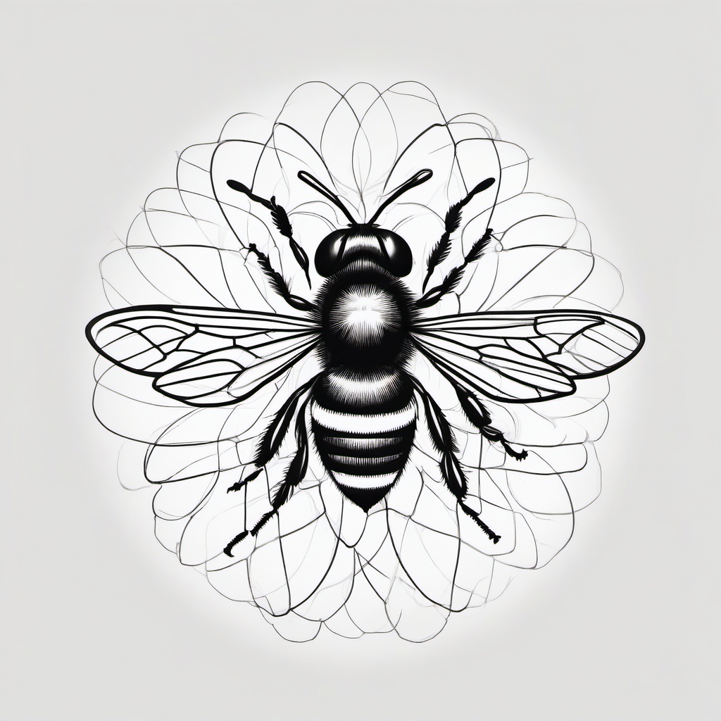 drawing of a bee-friendly flower  minimal rough sketch scribbles,doodles,black and white