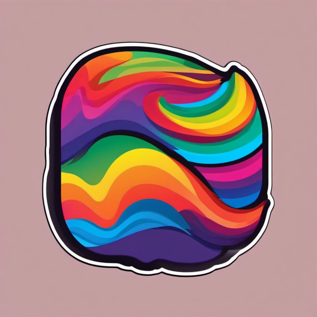 Rainbow sticker- Colorful and vibrant, , sticker vector art, minimalist design