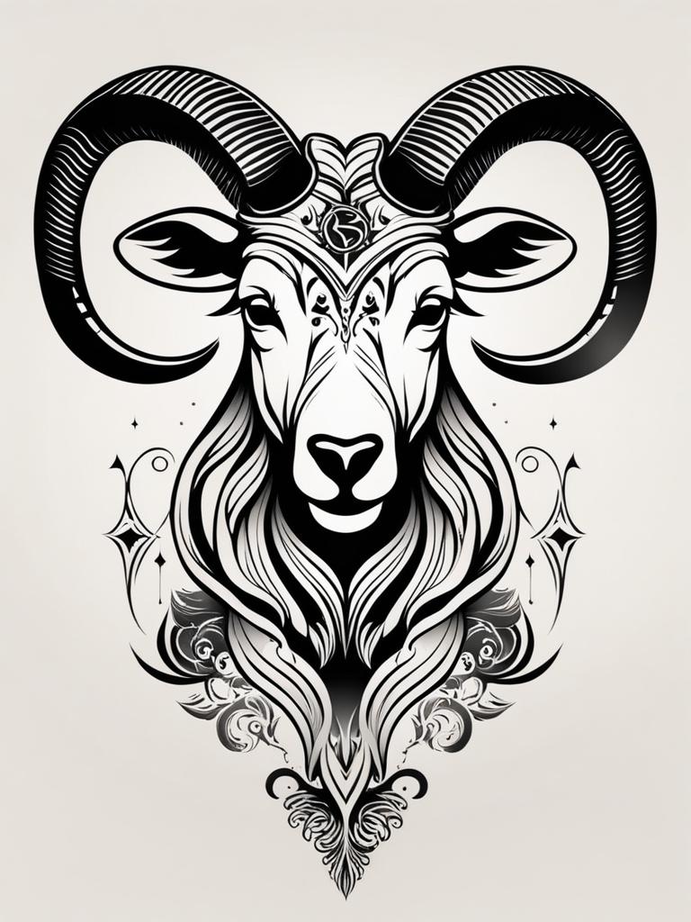 aries tattoo, representing the fiery and energetic qualities of the zodiac sign. 