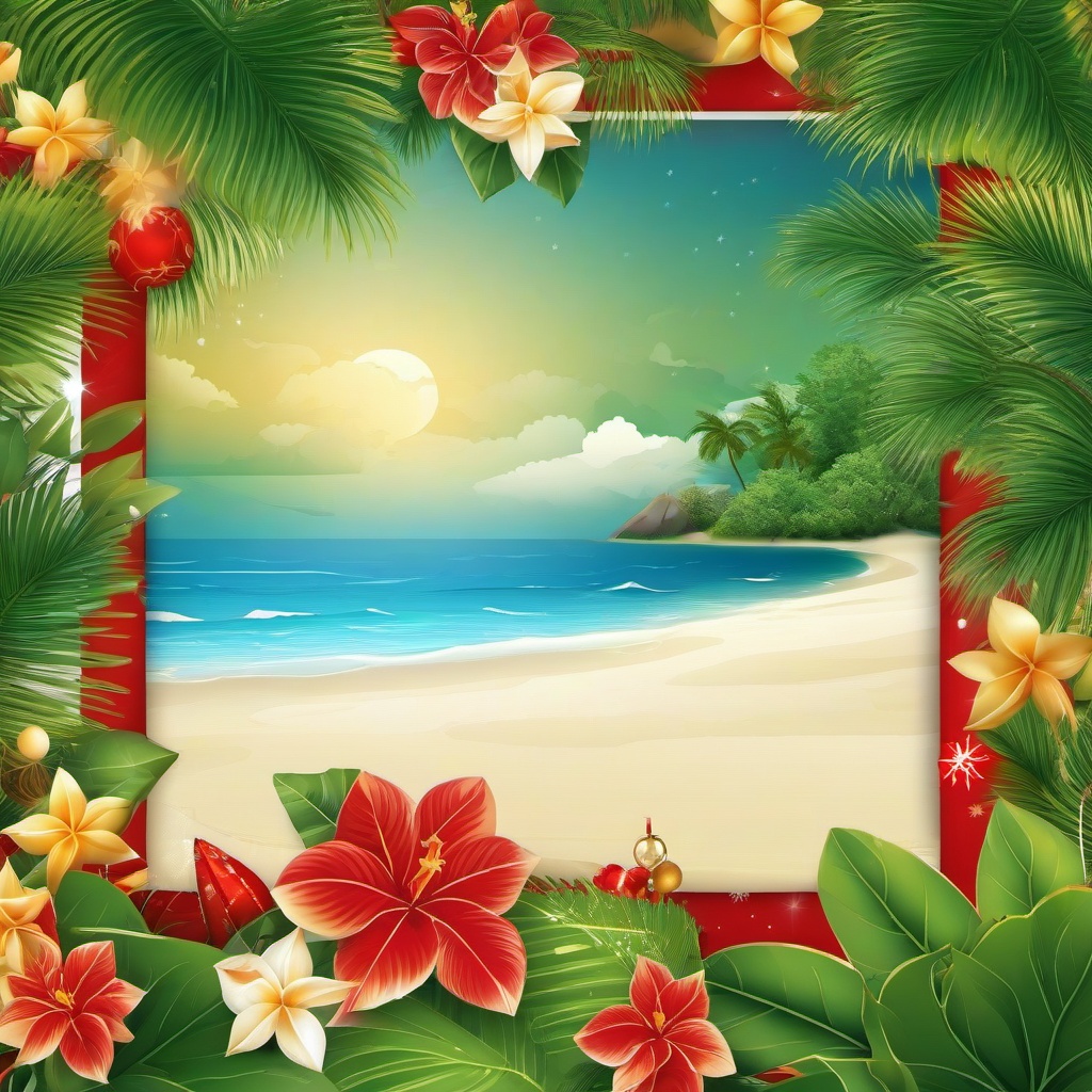 Beach background - tropical christmas wallpaper  