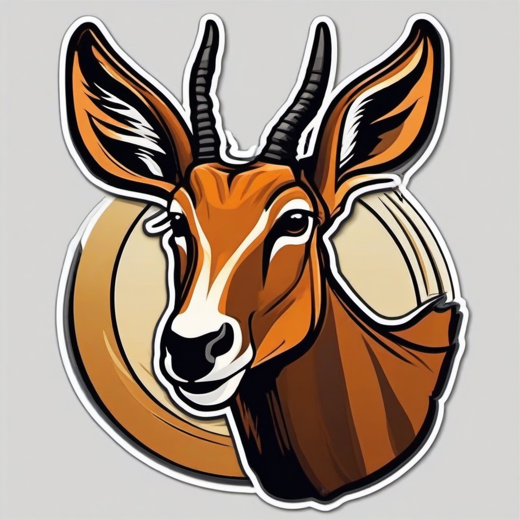 Impala cartoon - agile, horned antelope  cartoon sticker style