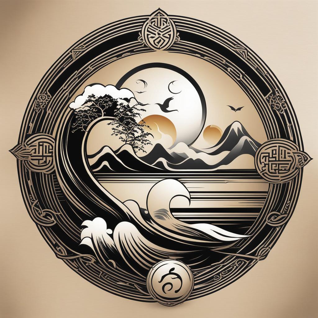 eastern zen - design a tattoo inspired by eastern philosophy, with symbols like the yin and yang. 