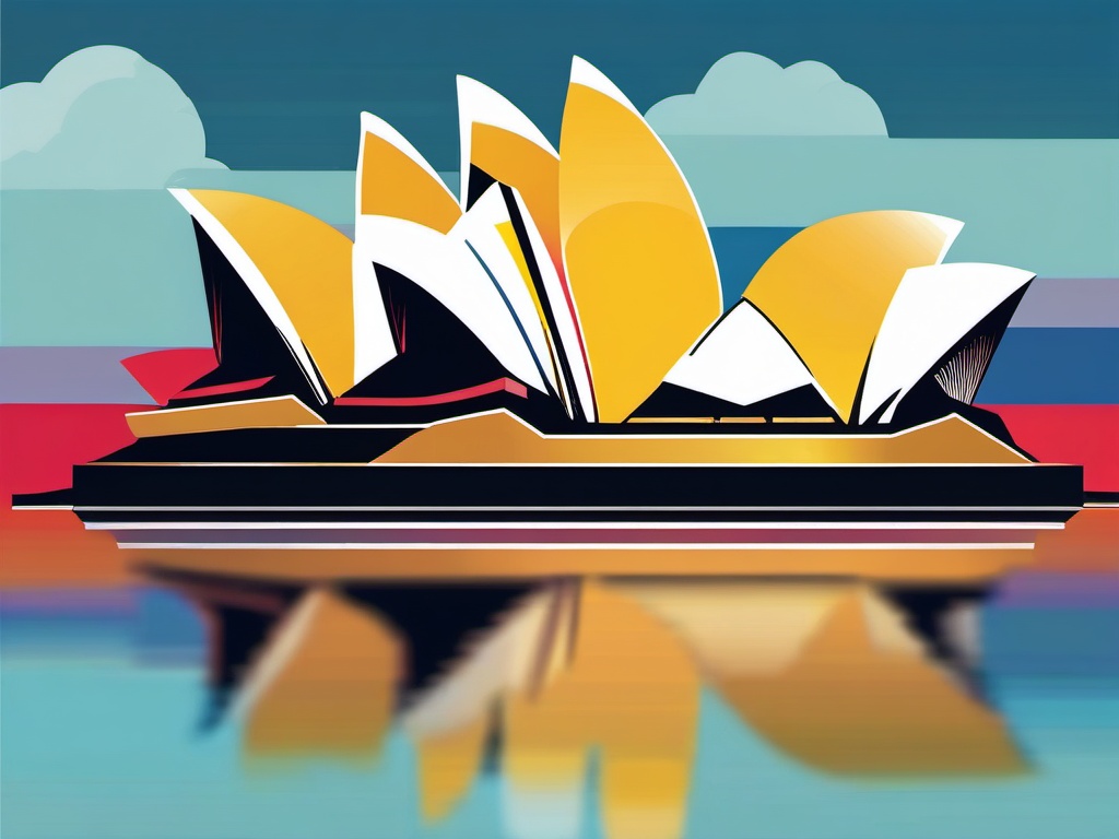 The Sydney Opera House clipart - Iconic performing arts venue in Australia, ,color clipart vector style