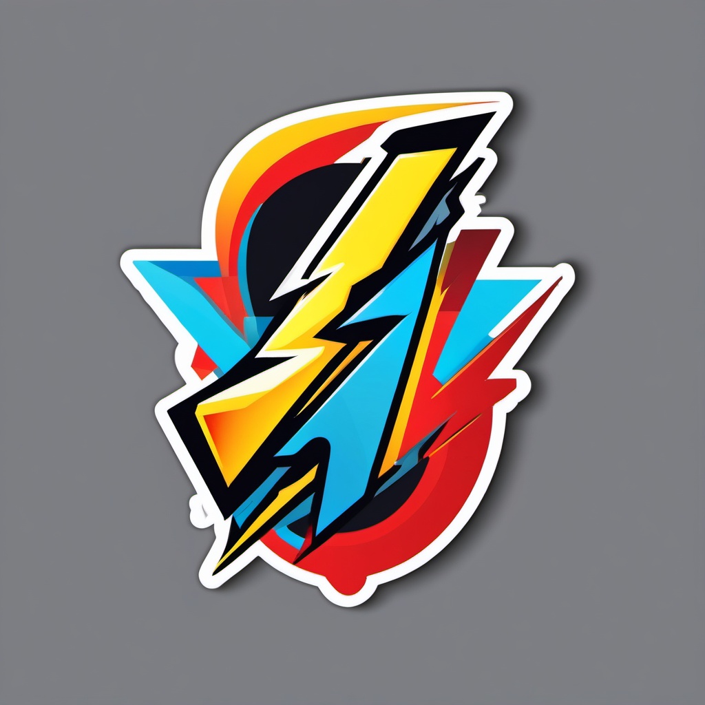 Thunderbolt sticker, Electric , sticker vector art, minimalist design