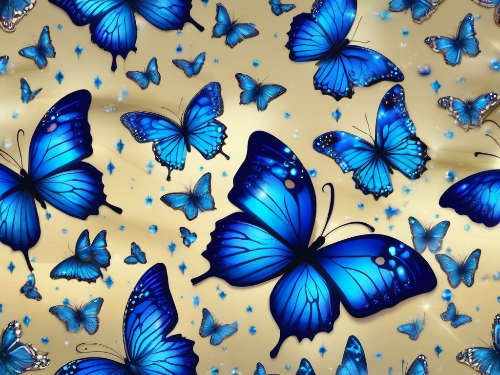 Blue Sparkly Butterfly Wallpaper  