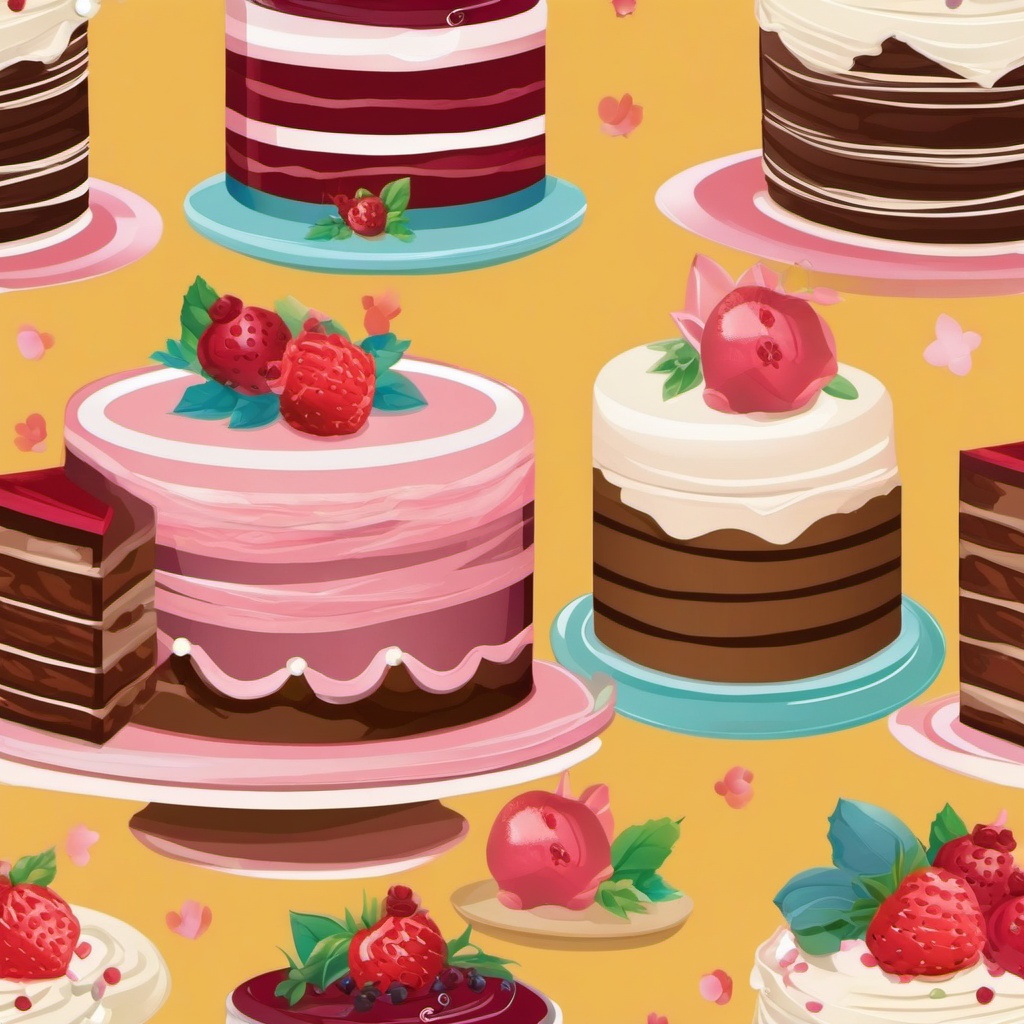 Cake Clipart, Delectable cakes adorned with icing. 