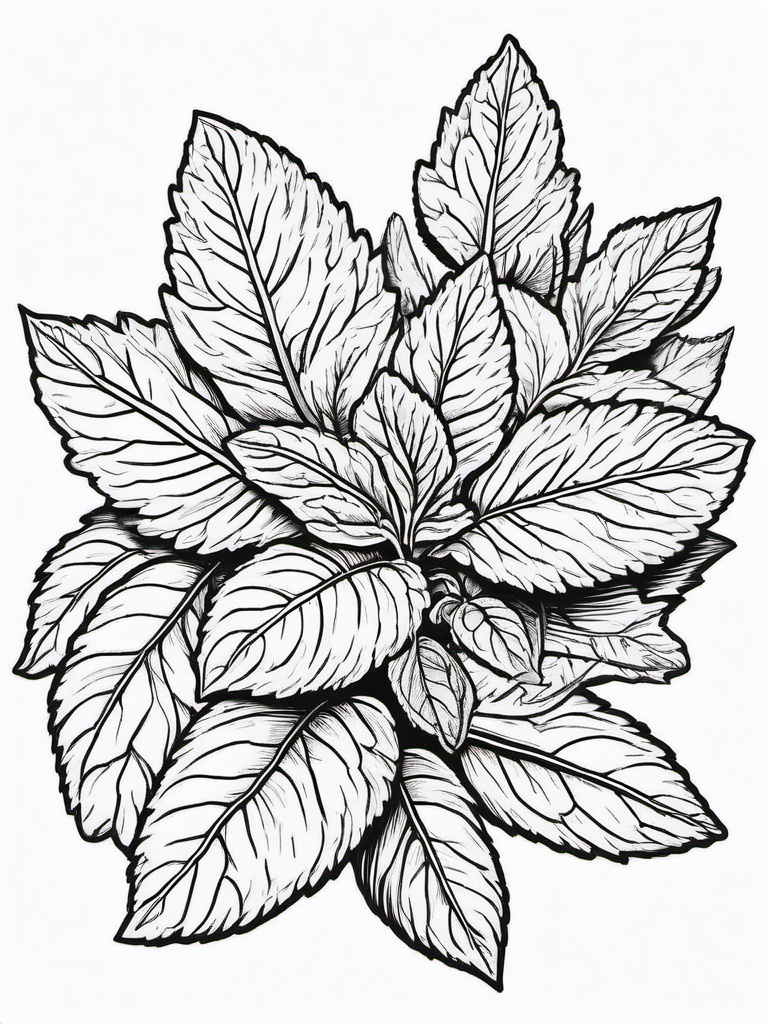 Vegetable Coloring Pages - Lemon balm with pointed leaves  simple coloring pages