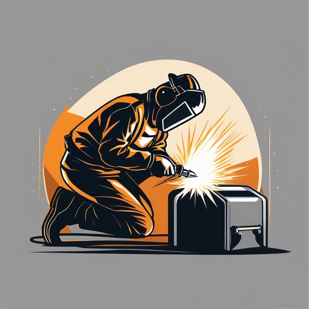 Welding Expert clipart - A skilled welder at work., ,vector color clipart,minimal