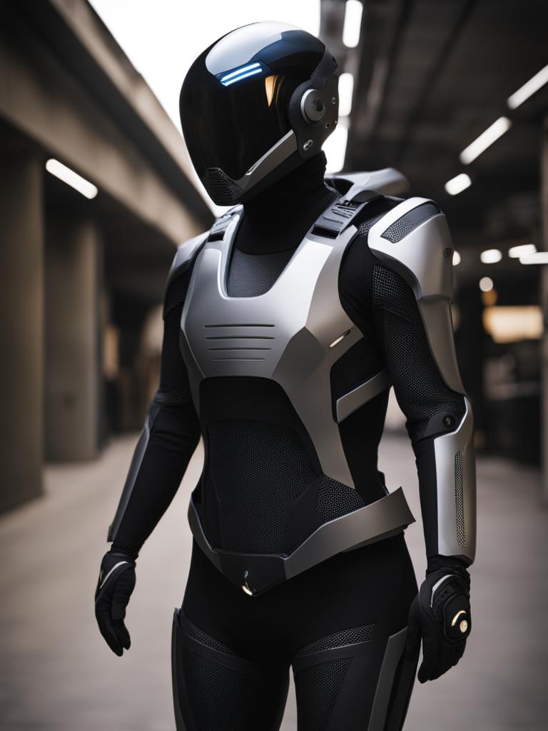 biometrically enhanced cybersuit, augmenting human abilities for extreme environments. 