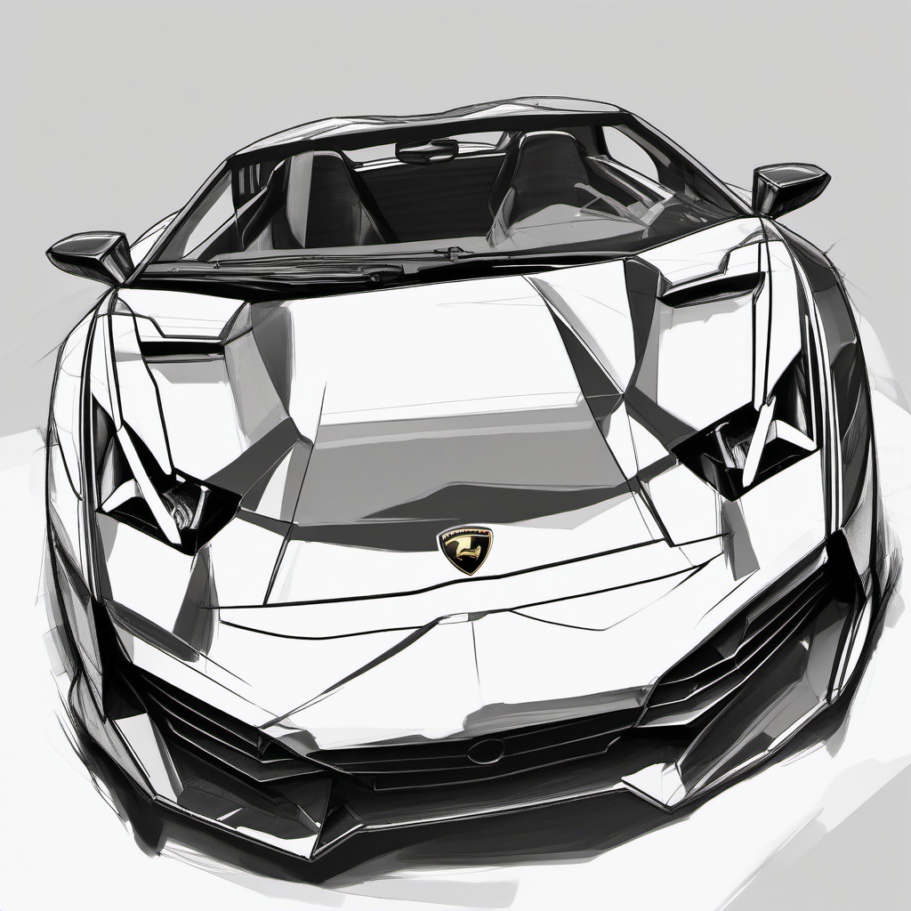 sketch of lamborghini  minimal rough sketch scribbles,doodles,black and white