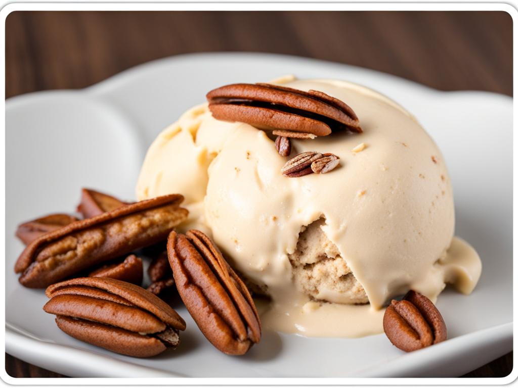 butter pecan ice cream with buttery pecans and a creamy base. 