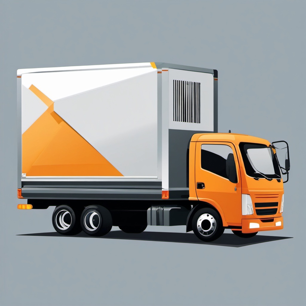 Truck Delivery clipart - A delivery truck with construction materials., ,vector color clipart,minimal