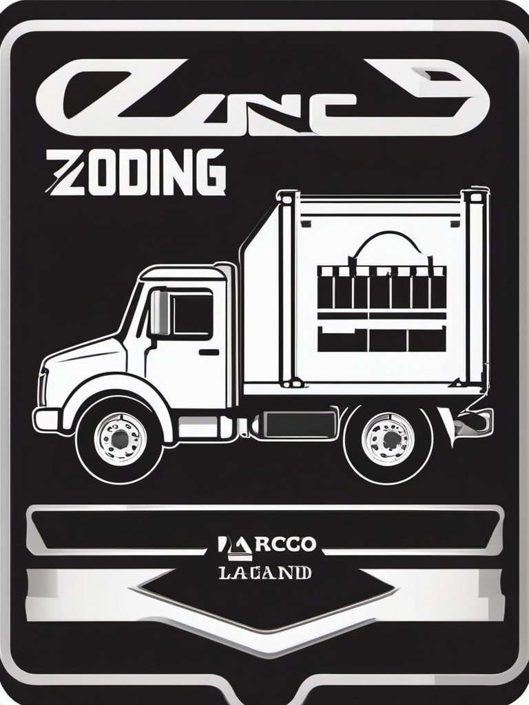 Truck Tailgate Sticker - Cargo loading zone, ,vector color sticker art,minimal