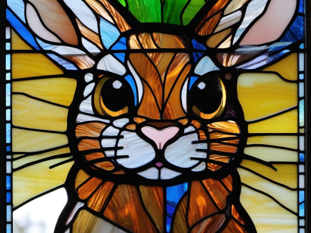 Stained Glass Netherland Dwarf Rabbit - Small rabbit with big eyes  