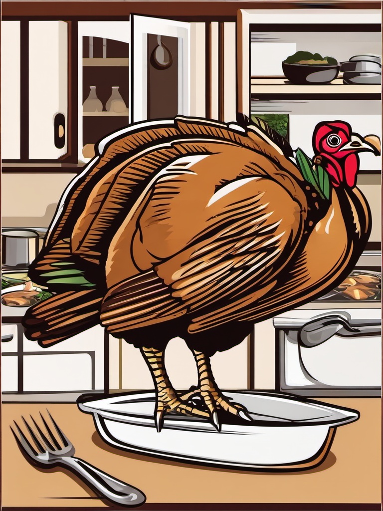 Turkey clipart - turkey being prepared for dinner  