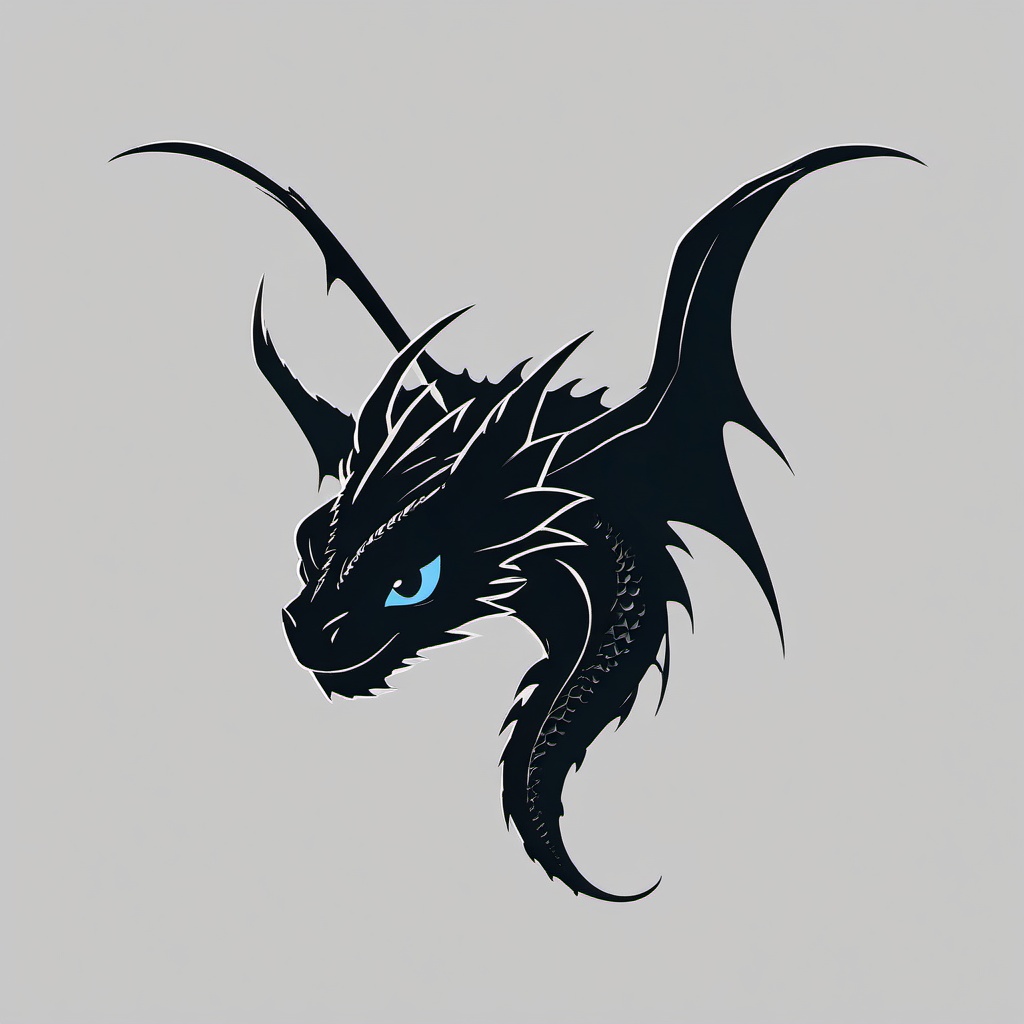Night Fury Tattoo - Tattoo featuring the Night Fury dragon from How to Train Your Dragon.  simple color tattoo,minimalist,white background