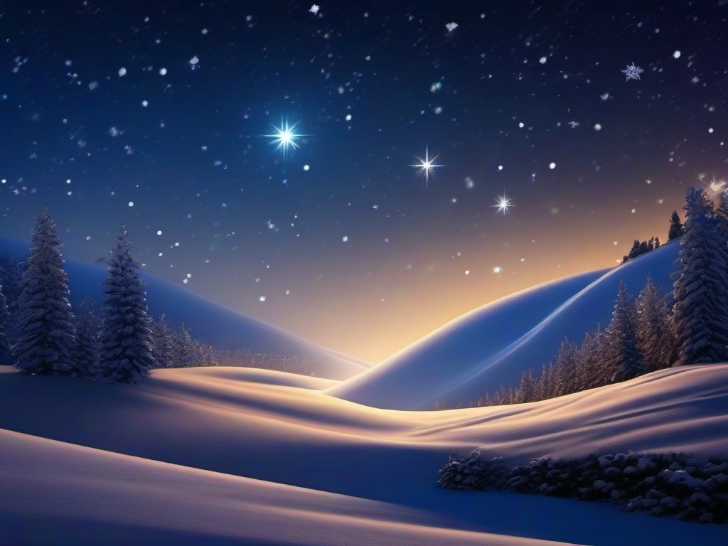 Snowy Starry Night Background  ,desktop background wallpaper