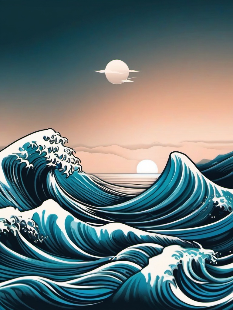 Ocean Wave Tattoo - Vast and beautiful, evoking tranquility, strength, and the ever-changing maritime landscape.  simple tattoo design