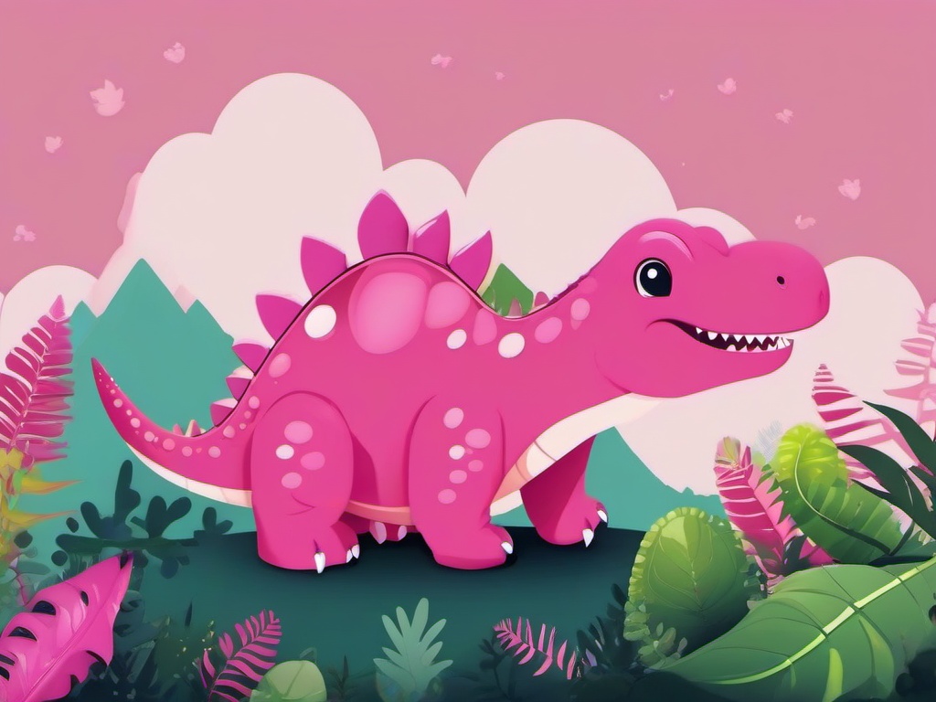 cute pink dinosaur wallpaper  ,desktop background wallpaper