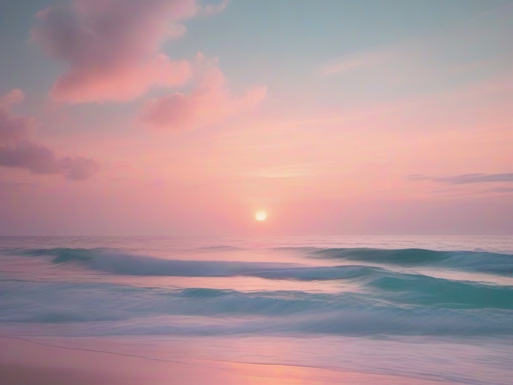 Aesthetic Beach Wallpaper - A dreamy beach wallpaper with pastel tones and soft waves.  background wallpaper