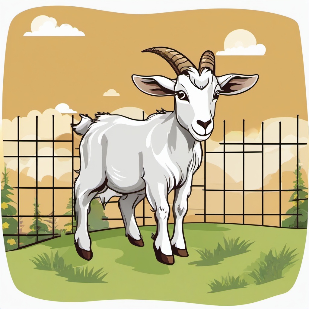 Goat clipart - goat jumping over a fence  clipart