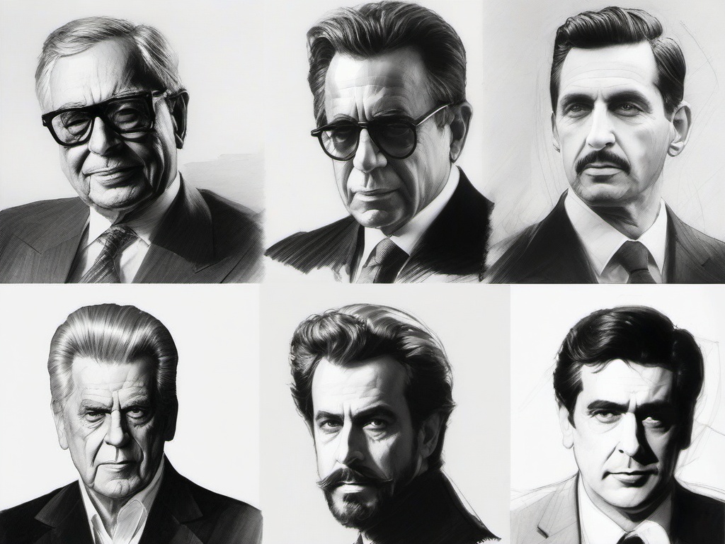 pencil sketch of famous personalities  minimal rough sketch scribbles,doodles,black and white