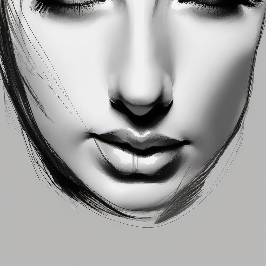 sketch of a nose  minimal rough sketch scribbles,doodles,black and white