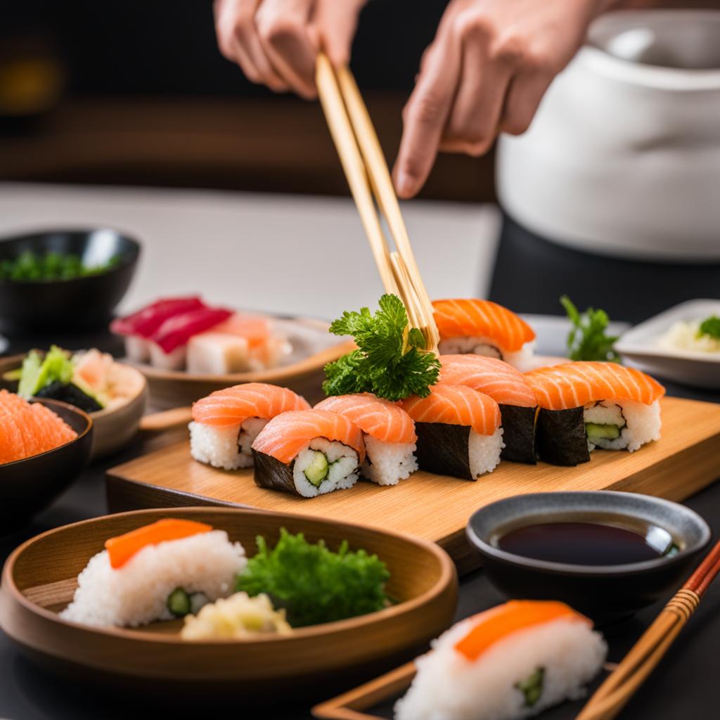 sushi masterclass - learning the art of sushi-making with fresh fish and perfect rice. 