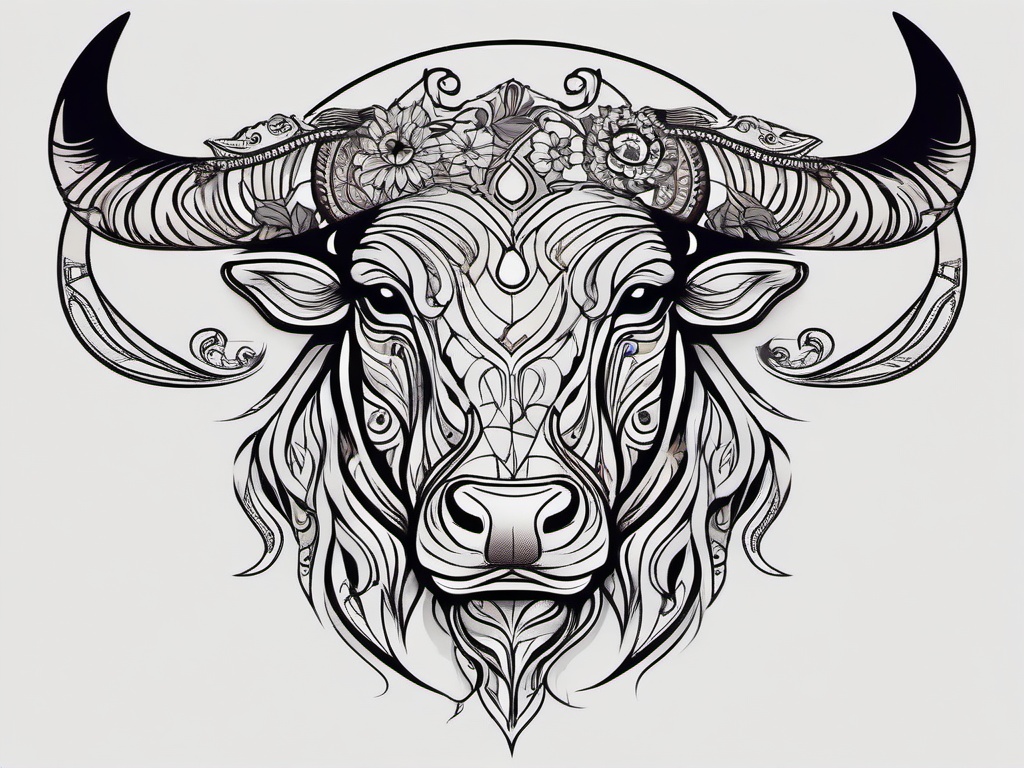 awesome taurus tattoos  simple vector color tattoo