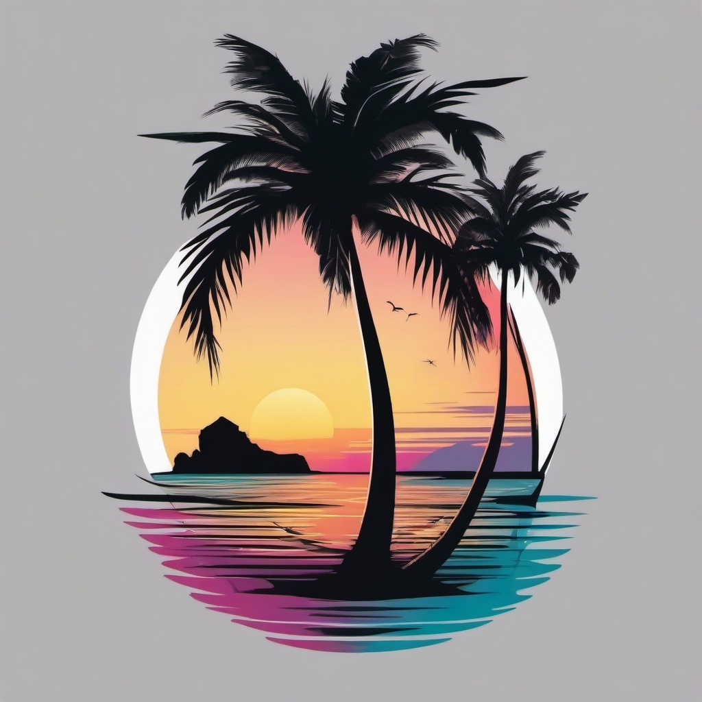 la palm tree tattoo  simple vector color tattoo