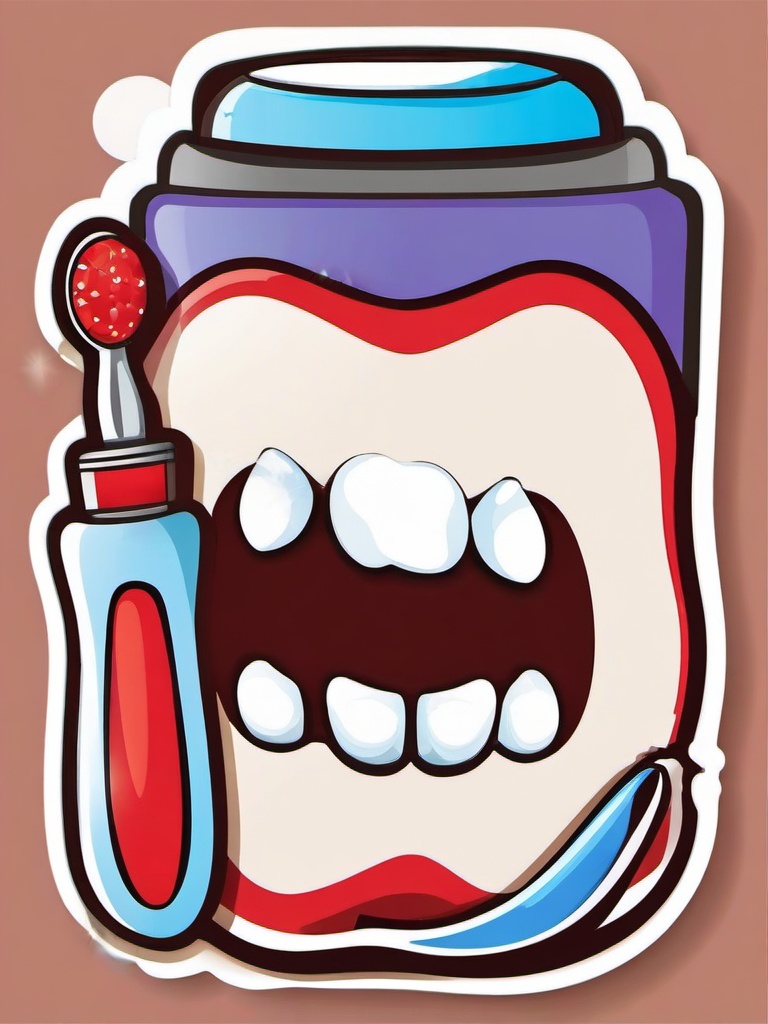 Teeth clipart - cartoon teeth with toothbrush and toothpaste  