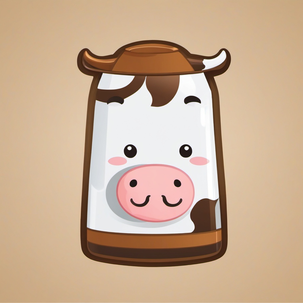 Cow and Milk Emoji Sticker - Farmyard goodness, , sticker vector art, minimalist design