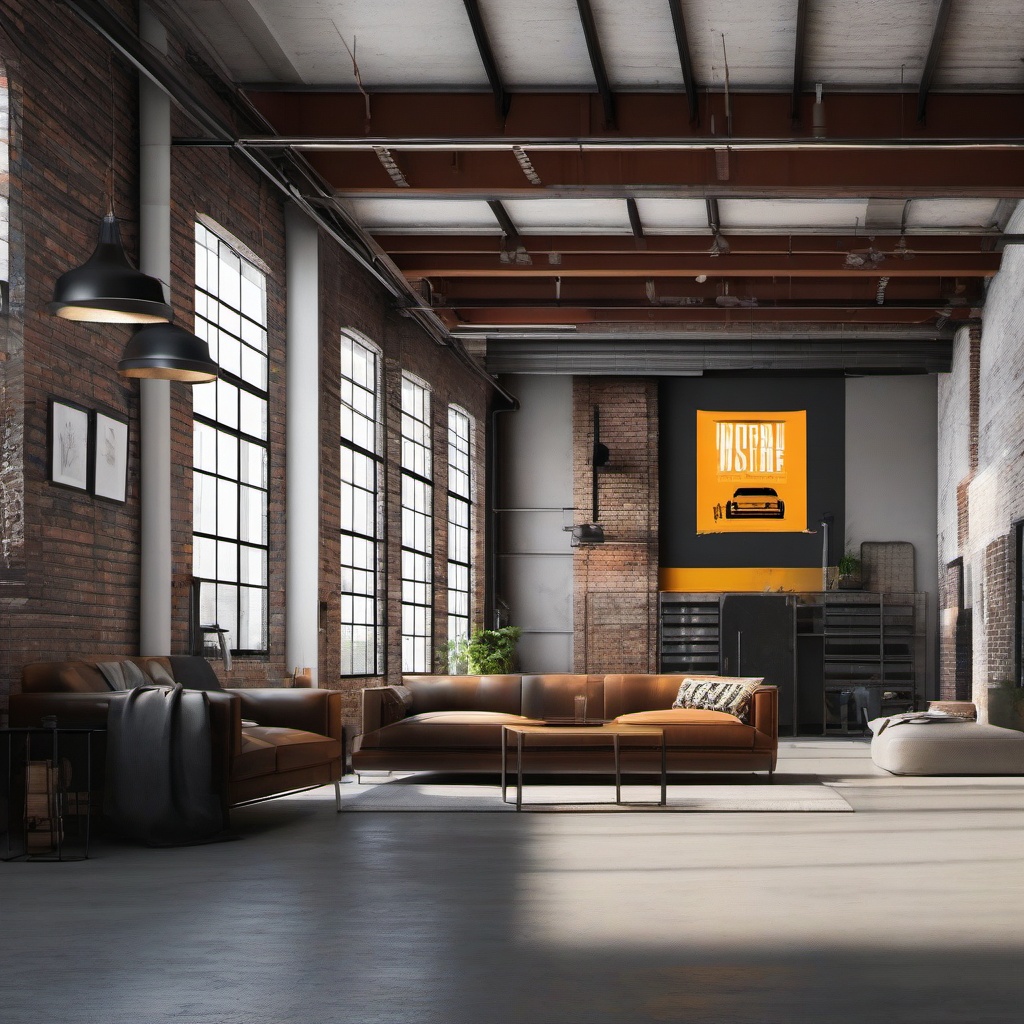 Industrial Warehouse Loft Sticker - Convey the urban chic of an industrial warehouse loft with the edgy and loft-inspired sticker, , sticker vector art, minimalist design