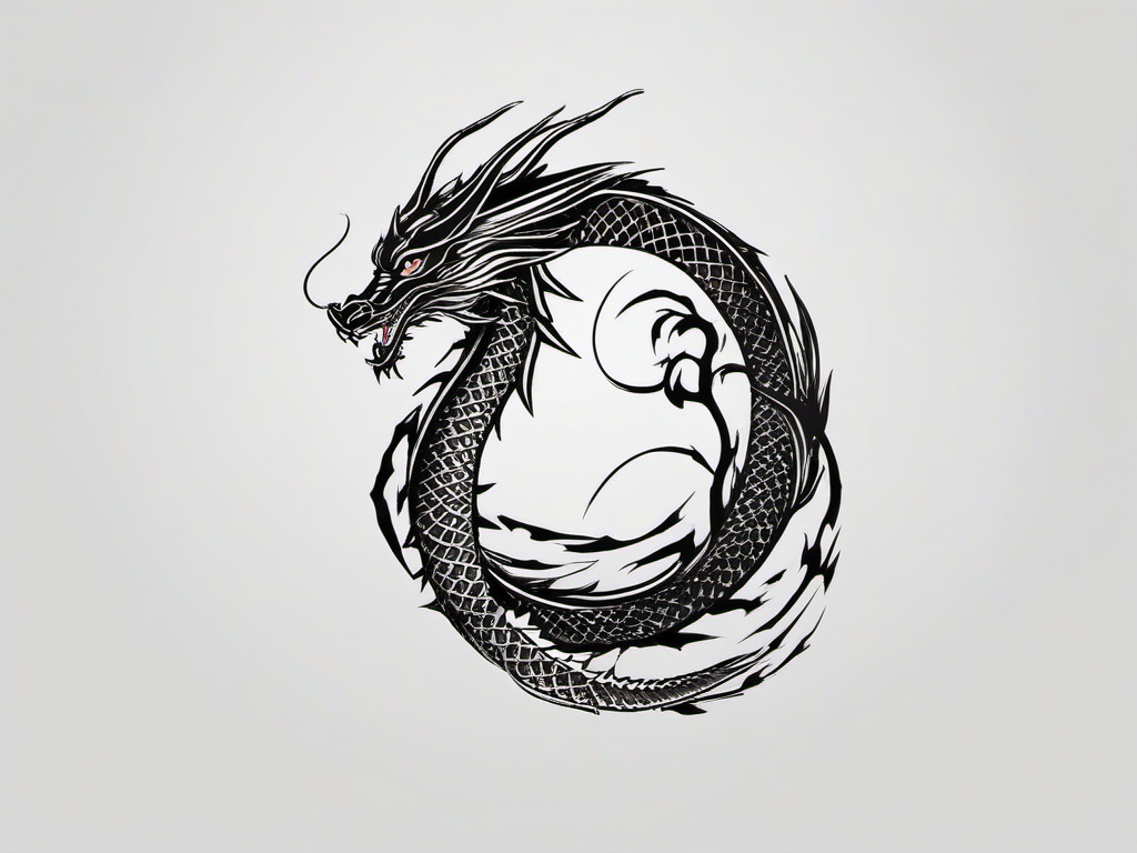 Spirited Away Dragon Tattoo - Tattoo inspired by the dragon from Spirited Away.  simple color tattoo,minimalist,white background