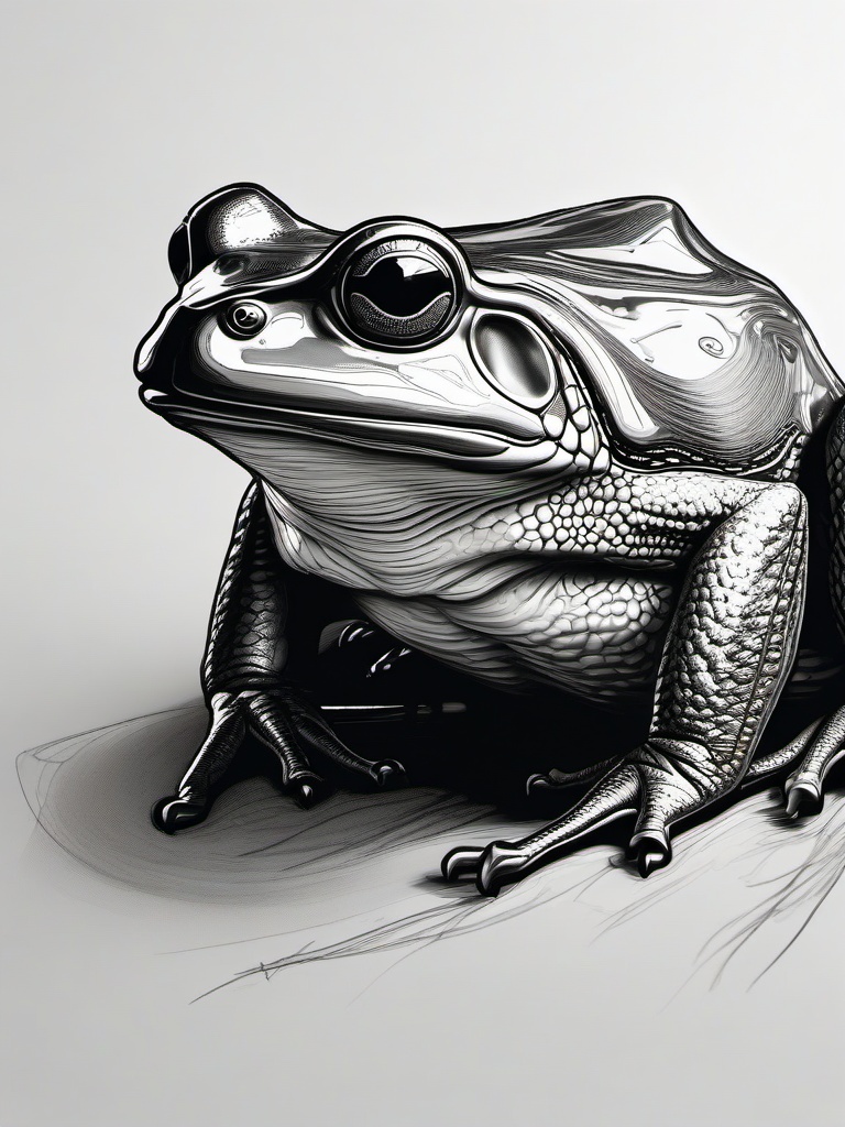 drawing of goliath frog  minimal rough sketch scribbles,doodles,black and white