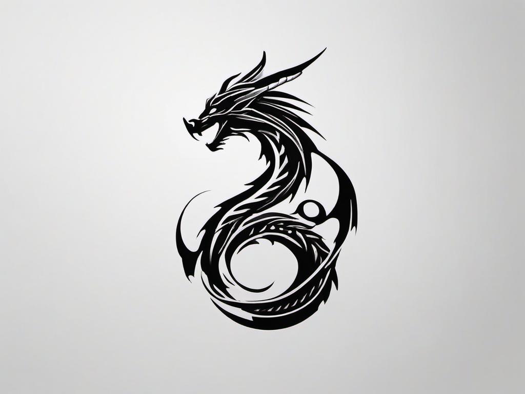 Minimalist Dragon Tattoos - Tattoos featuring dragons with a minimalist approach.  simple color tattoo,minimalist,white background