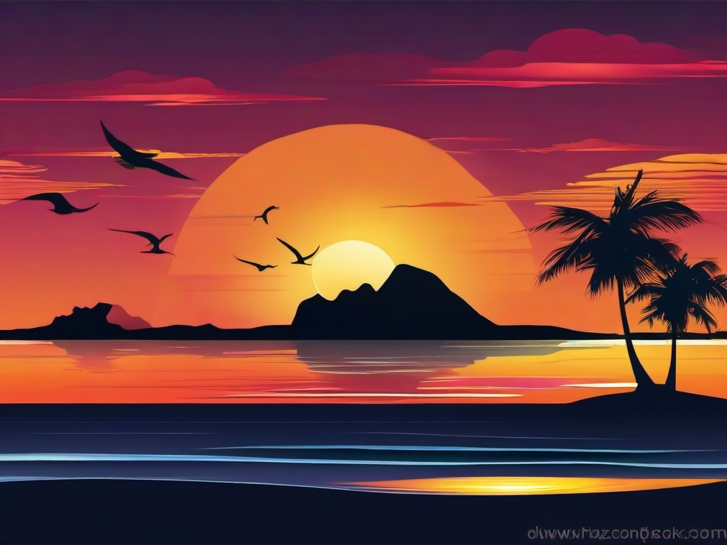 Summer Beach Sunset Wallpaper  background