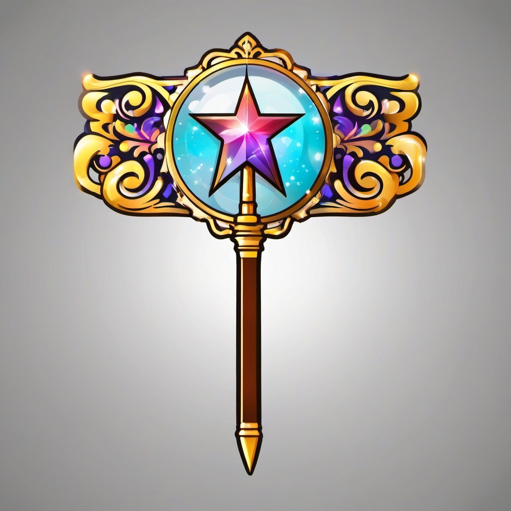 Magic wand icon - Magic wand icon for enchantment and magic,  color clipart, vector art