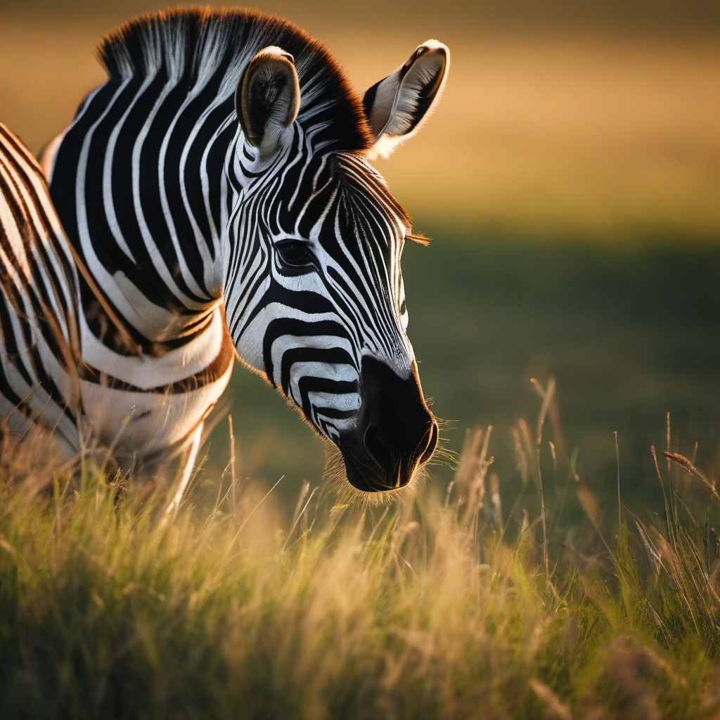 Cute Zebra Grazing in the Serengeti Grasslands 8k, cinematic, vivid colors