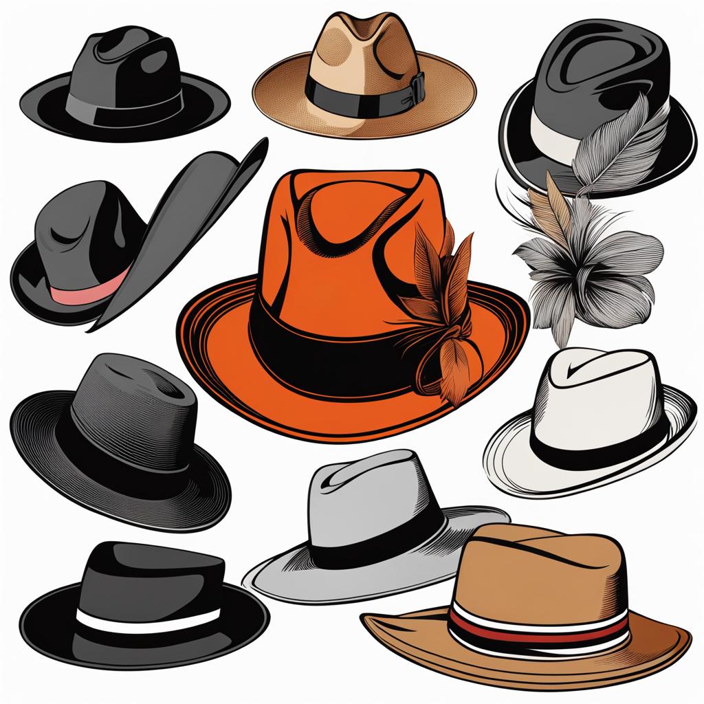 hat clipart: stylish hat adding flair to an outfit. 